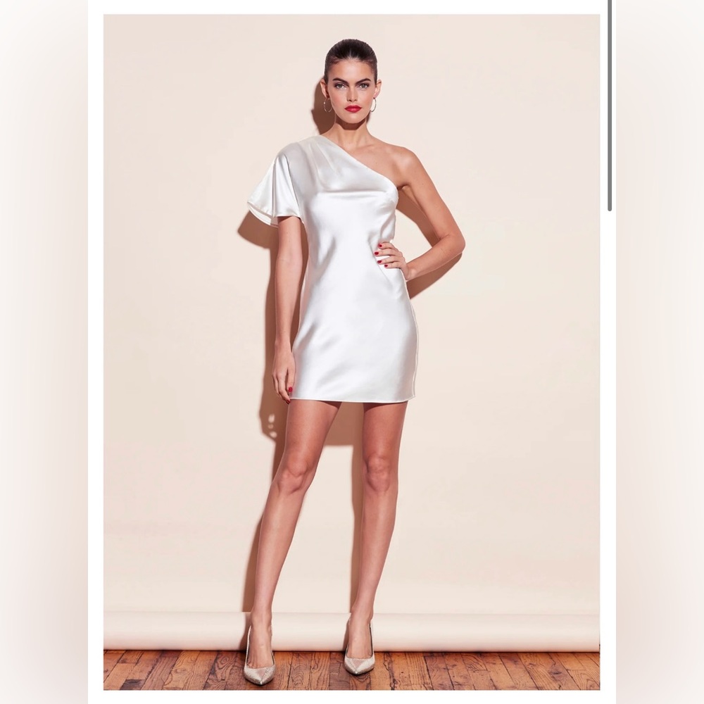 Fleur du Mal One Shoulder Bias Mini Dress